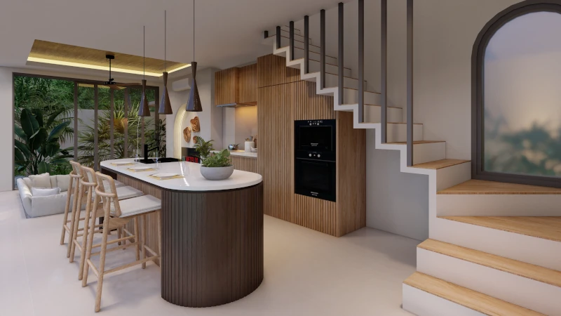 Kitchen and living room