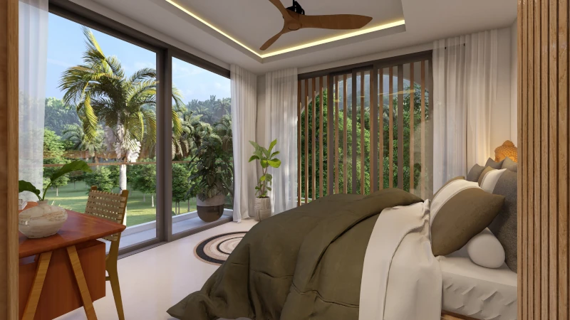 Bedroom 2 second floor with garden view